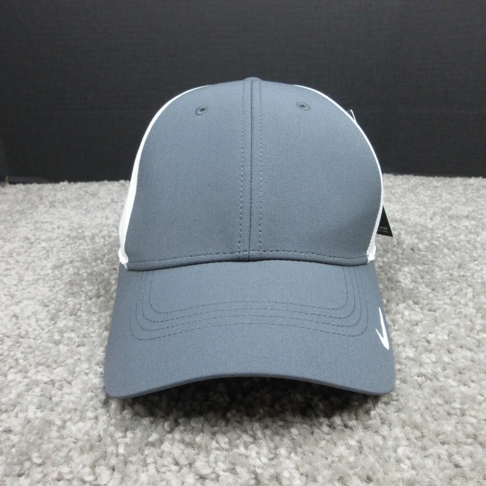 Nike Hat Cap Mens Strap Back Gray White Legacy 91 Drifit Baseball Running NEW